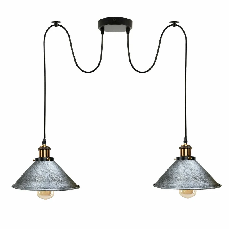 2 Stirnlampen aus Metall mit Spinnenlicht Ø 22cm|E27~2249