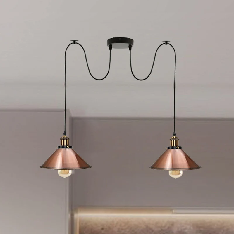 LEDSONE 2-flammige Hängelampe Kupfer Deckenlampe ~2248