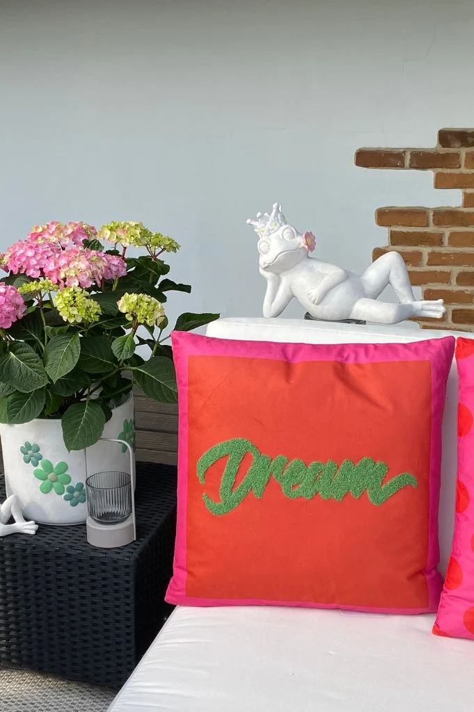 Deko Samtkissen beflockt 45cm mit Botschaft Dream