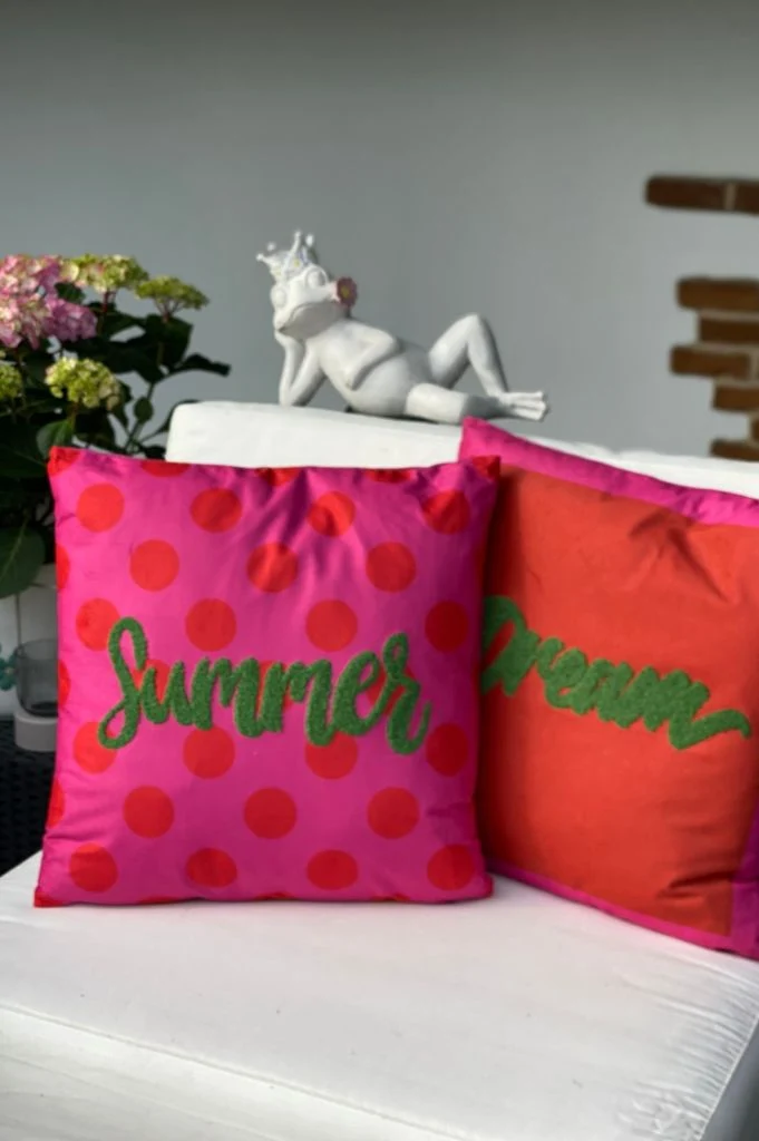 Deko Samtkissen beflockt 45cm mit Botschaft Dream