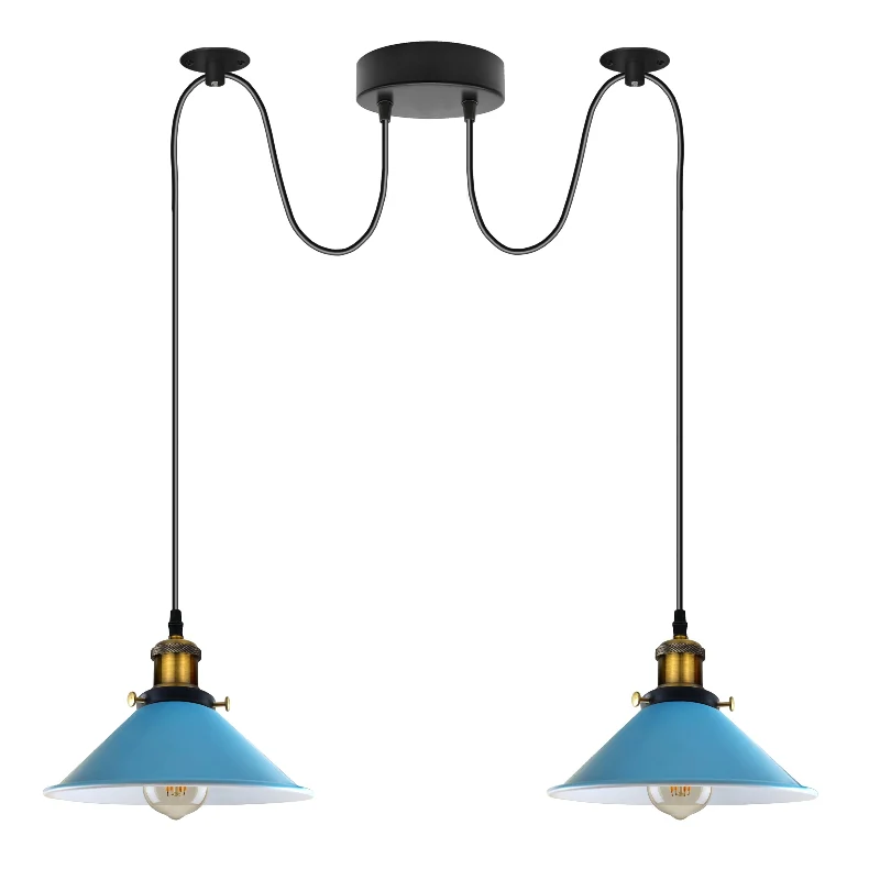Deko Blaue industrielle Pendelleuchten 22cm|E27~2241