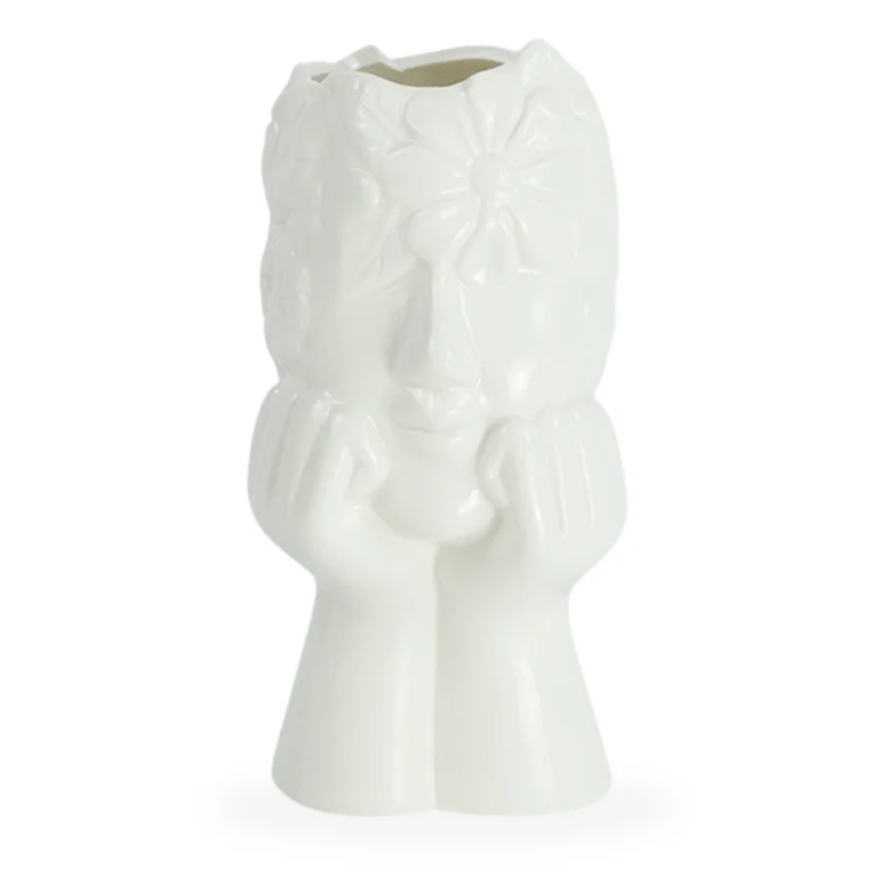 Asti Keramikvase weiß 19,8 cm