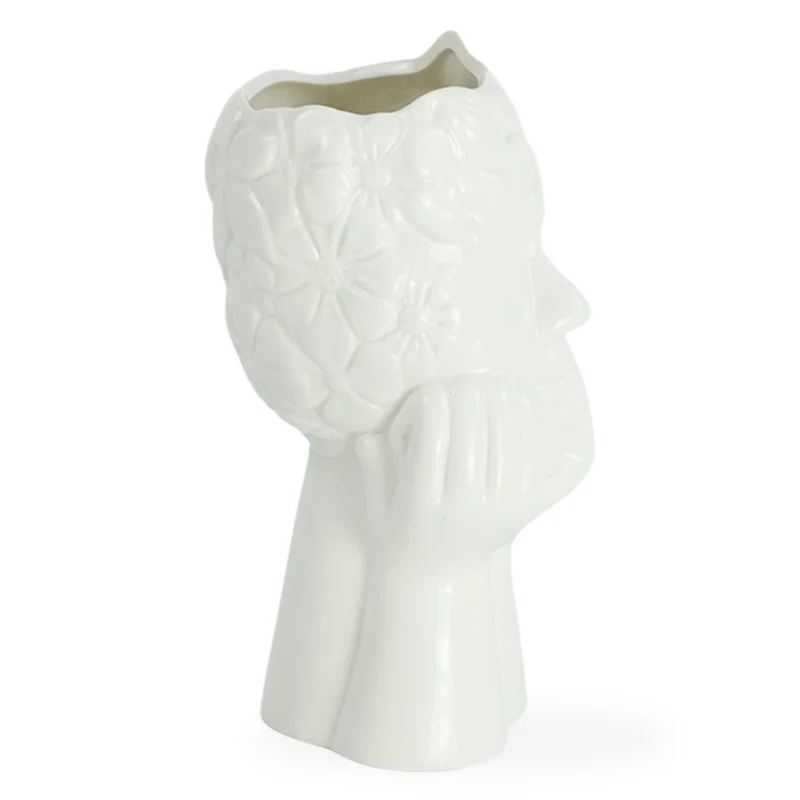 Asti Keramikvase weiß 19,8 cm