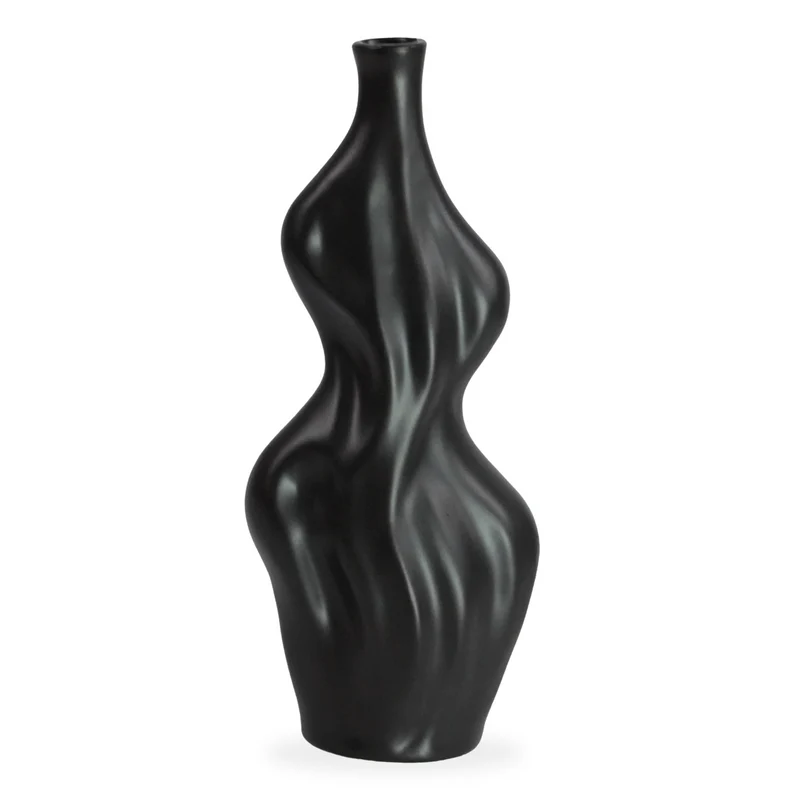 Alva Keramikvase schwarz 25 cm