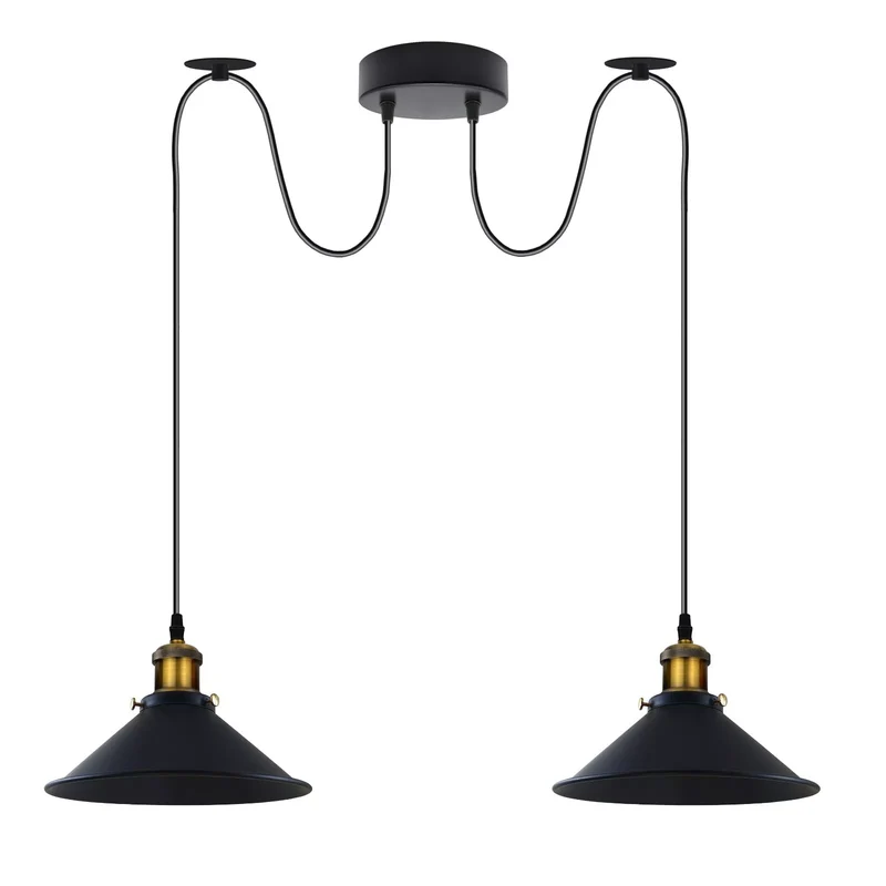Ledsone Vintage Schwarz 2 Wege Retro Deckenleuchte E27 Pendelleuchte ~2231