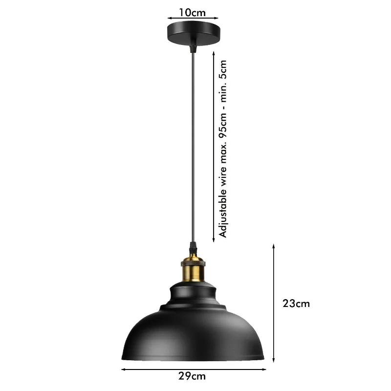 LEDSONE Industrie Pendelleuchte Schwarz Ø 29cm ~1890