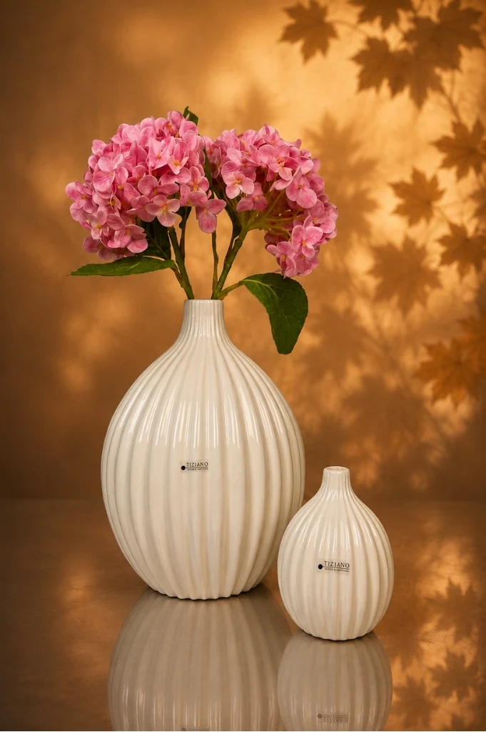 Vase Prisma groß creme-weiß