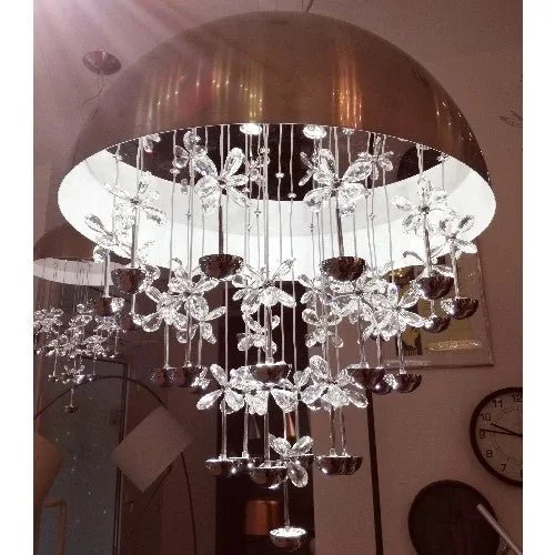 LED Kristall Hängeleuchte mit Glas-K9-Kristallbehang – Moderner Lüster