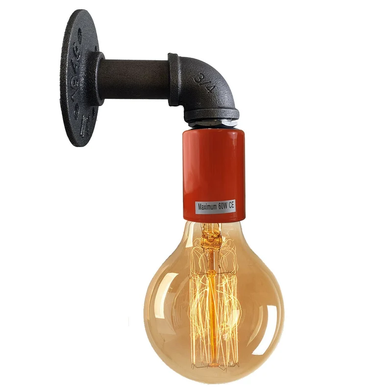 Moderne Industrielle Retro Vintage Rustikale Wandleuchte Wandleuchte Lampenfassung Orange Rohrlampen~2370
