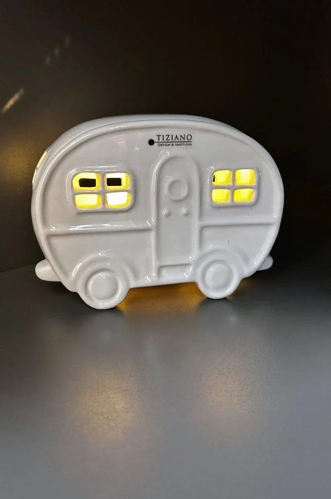 Set Auto Ente Milo+Wohnwagen Casina creme-weiß
