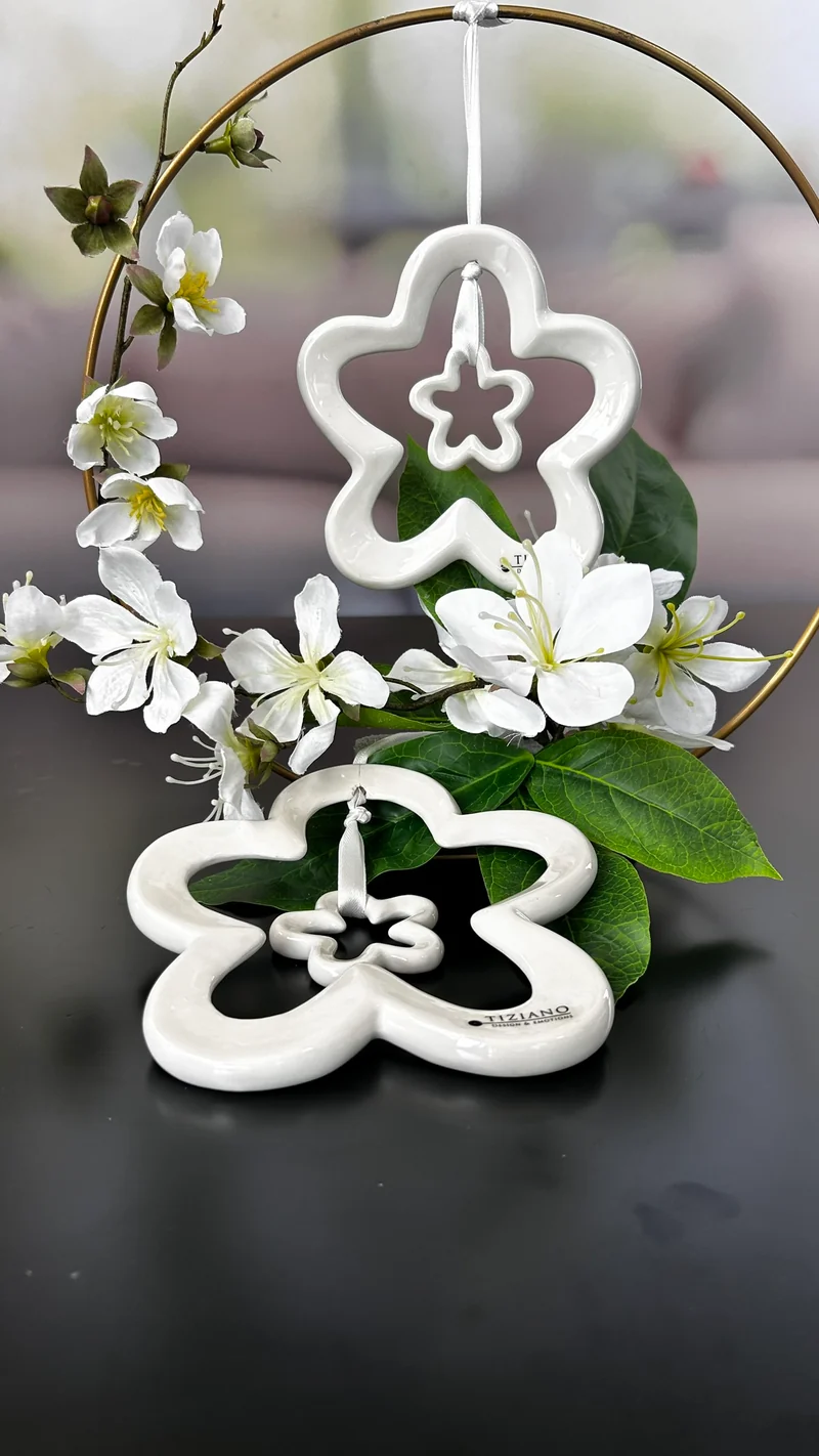 Doppelhänger Blume Alisa creme-weiß
