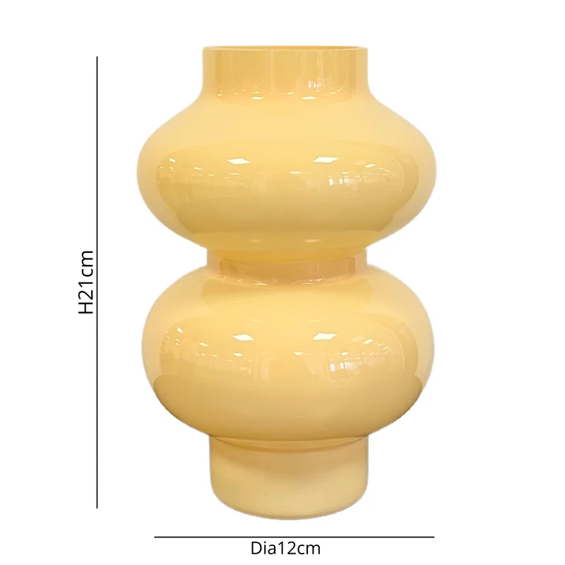 Gaia Glasvase gelb 21 cm
