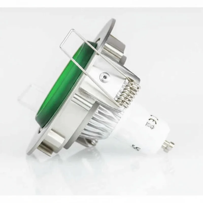 LED Einbaustrahler GU10 5 W – grün, schwenkbar, 230 V