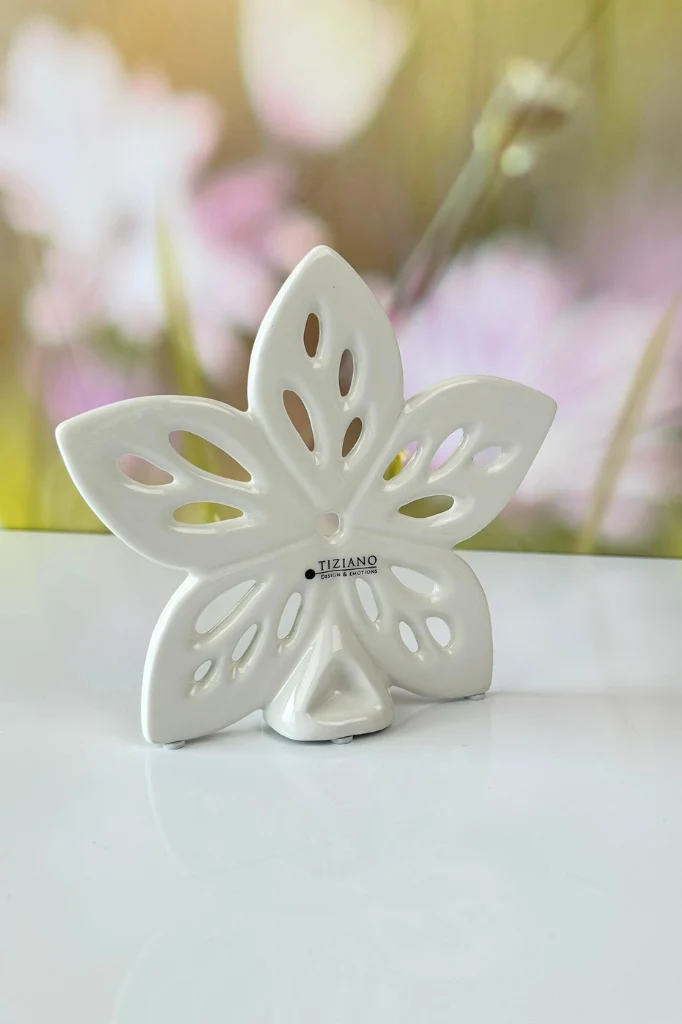 Deko Blume Elara creme-weiß