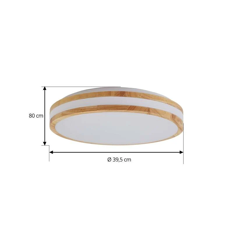 B-Ware Lindby Deckenlampe Leuchte Emiva LED Lampe dimmbar Holz hell Ø40cm CCT