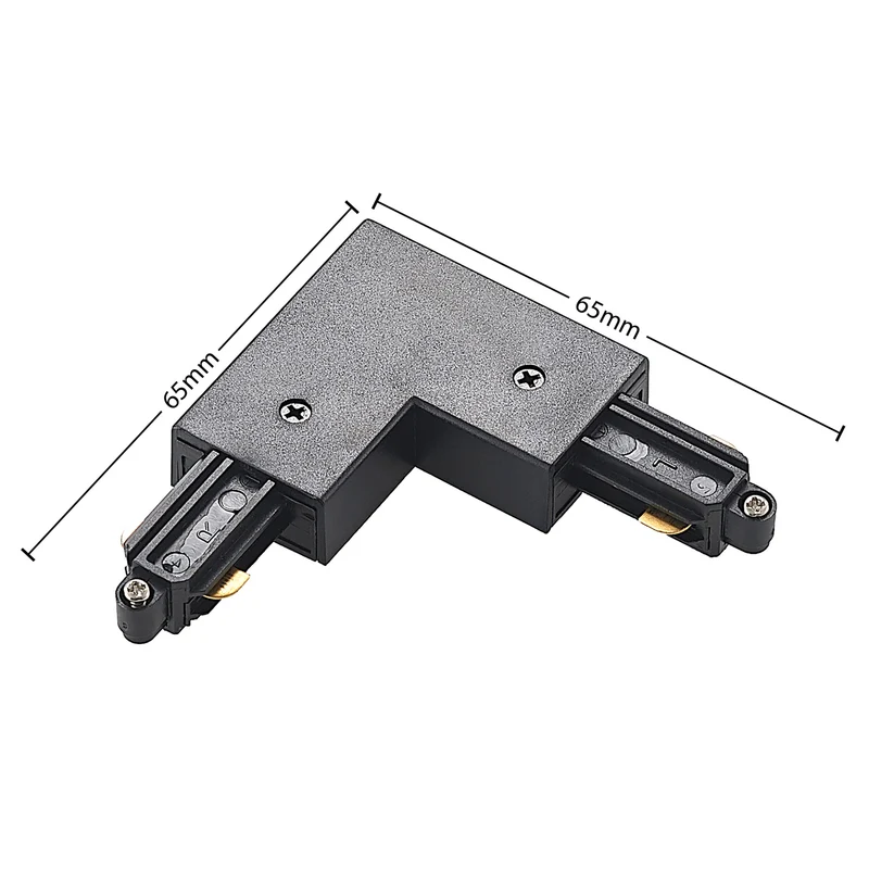 2x B-Ware Lindby Eckverbinder Linaro schwarz 1-Phasen-System 6,5x6,5 cm Kunststoff