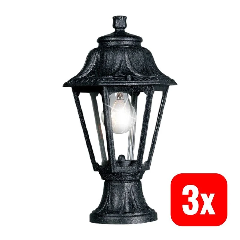 3x B-Ware Fumagalli Gartenleuchte Mikrolot/Anna E22.110.000.AXE27 LED Außenlampe schwarz