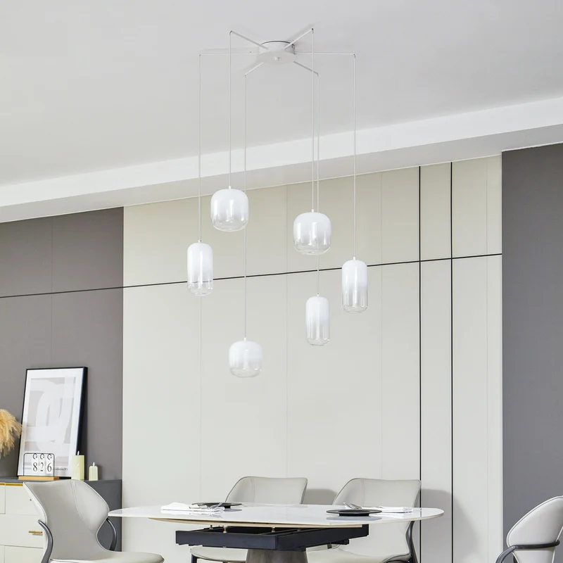 B-Ware Lucande Hängeleuchte Avelina LED Pendelleuchte 6-flammig Lampe weiß 77cm