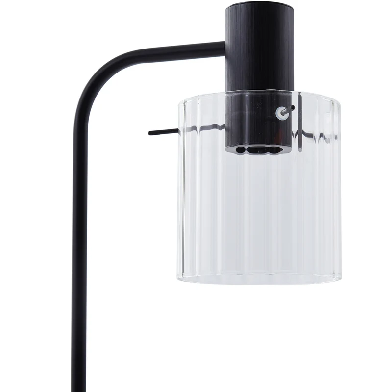 B-Ware Lucande Stehleuchte Eirian schwarz Lampe Leuchte 150cm E27 Glas elegant modern