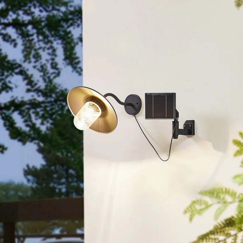 B-Ware Lindby Solar Wandleuchte Außen Gartenleuchte Virane LED Lampe schwarz Aluminium