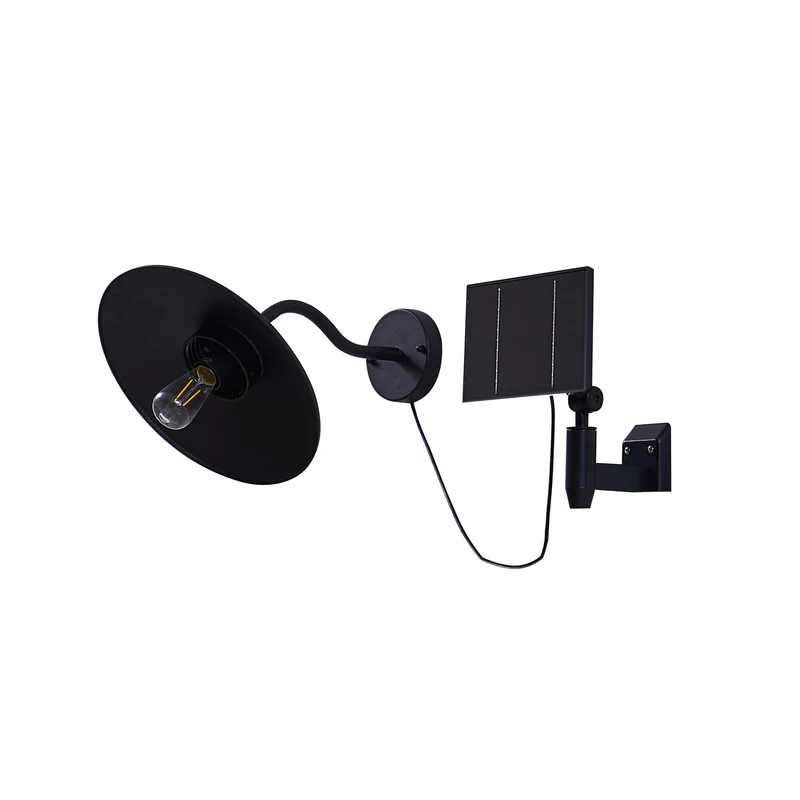 B-Ware Lindby Solar Wandleuchte Außen Gartenleuchte Virane LED Lampe schwarz Aluminium