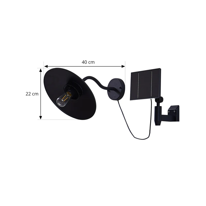B-Ware Lindby Solar Wandleuchte Außen Gartenleuchte Virane LED Lampe schwarz Aluminium