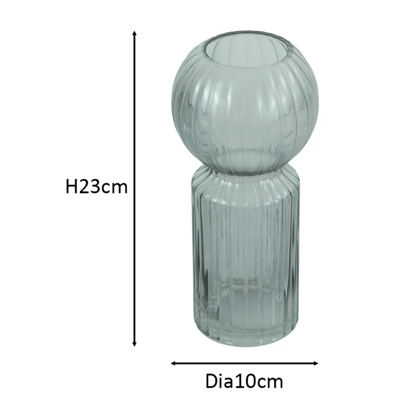 Hera Glasvase grau 23 cm