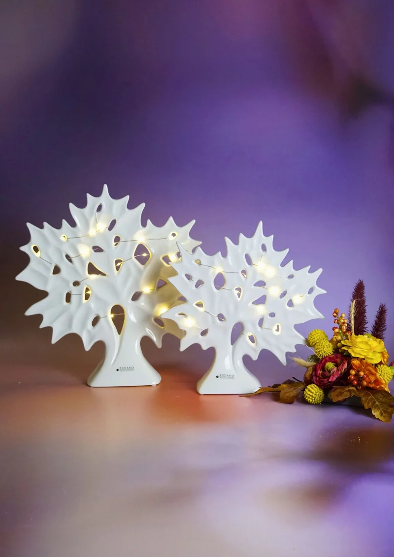 Dekobaum Basso LED creme-weiß