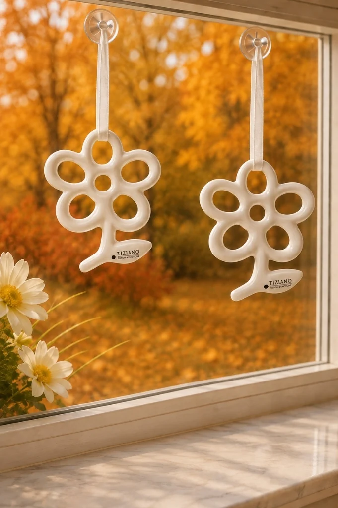 Deko Hänger Flora Blume creme-weiß