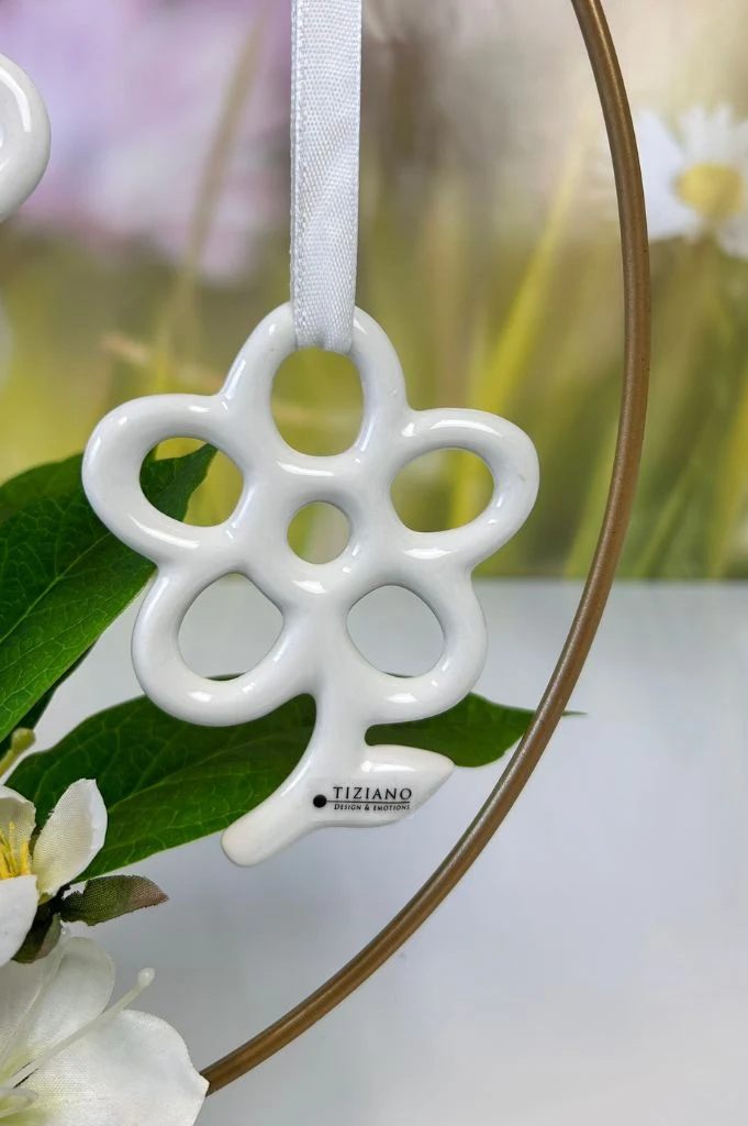 Deko Hänger Flora Blume creme-weiß