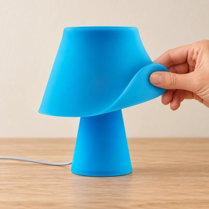 Sompex NUMEN Tischlampe aus formbarem Silikon – Blau, 42 cm, E27