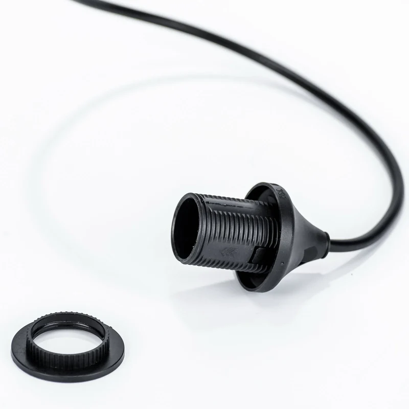 Hochwertiger Pendelaufhang E14 Kabel aus Kunststoff in Schwarz für Hängeleuchte | Relco S.r.l