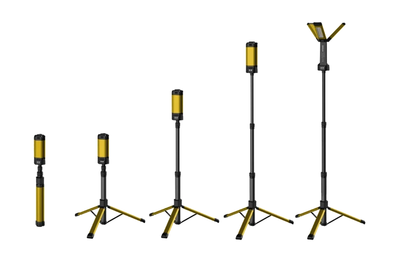 NightSearcher 7K Tower Pro – Zusammenklappbares Hybrid-Flutlicht, wiederaufladbar + Netzbetrieben