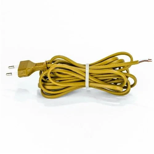 Euro Anschlusskabel ohne Schalter 4m – Lampenkabel gold – 2×0,75mm²
