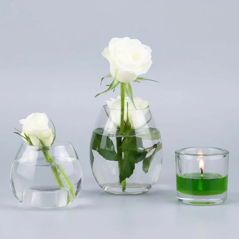 Teelichtglas Transparent – 2-in-1 Kerzenständer & Blumenvase – 7,5 cm