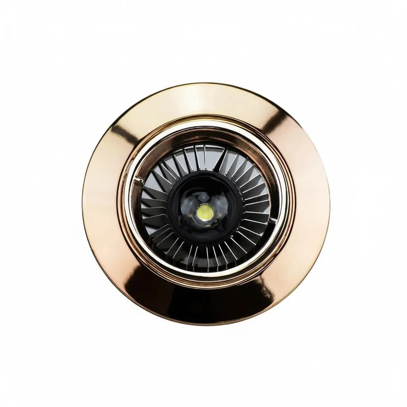 Einbaustrahler Gold GU10 – rund – flach – schwenkbar – Aludruckguss – 230 V