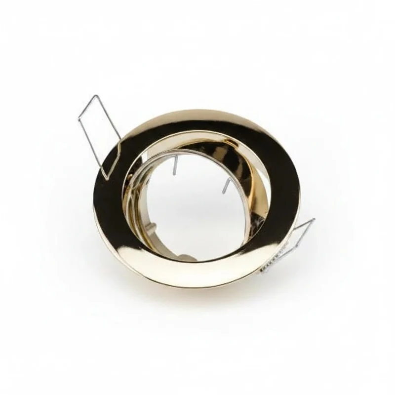 Einbaustrahler Gold GU10 – rund – flach – schwenkbar – Aludruckguss – 230 V