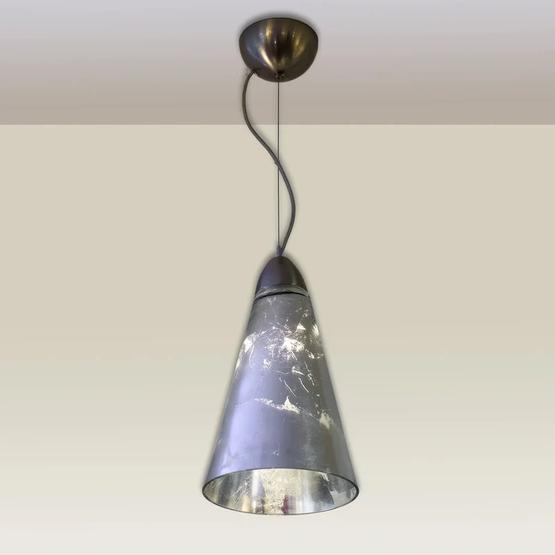 Hängelampe Cloche Glas Blattsilber – Pendelleuchte Made in Italy