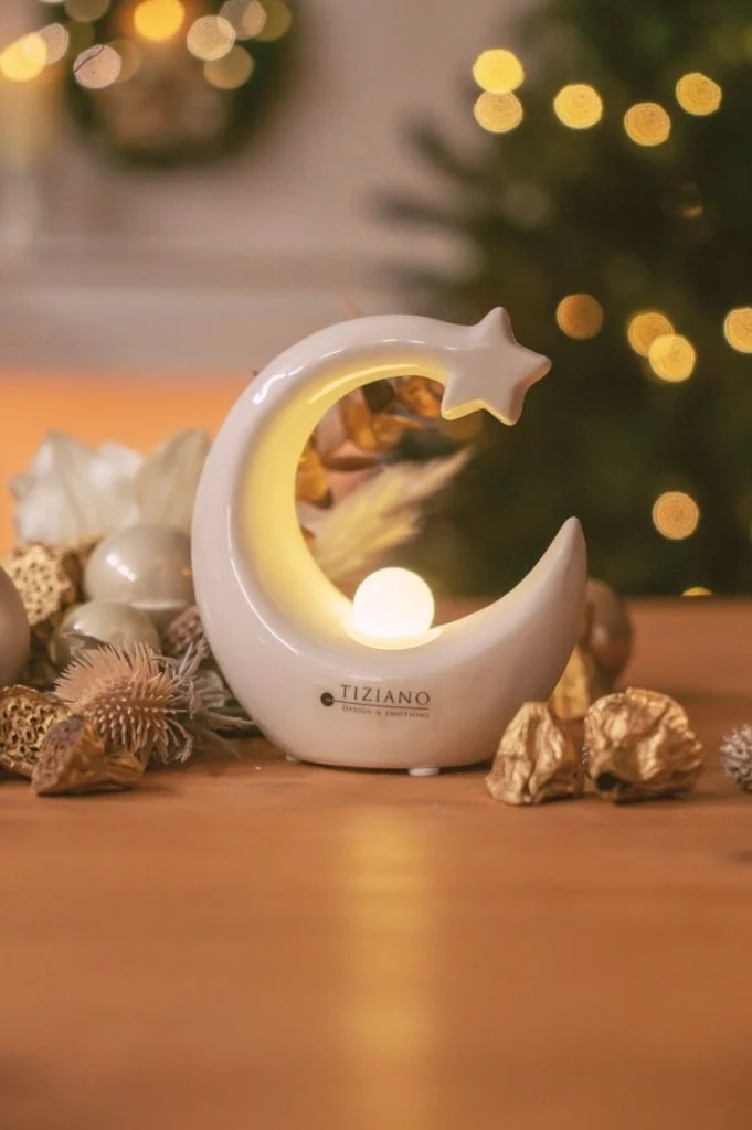 Dekoobjekt Tondina mit Kugel LED creme-weiß