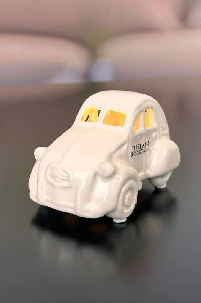 Deko Auto "Ente" Milo LED 12cm creme