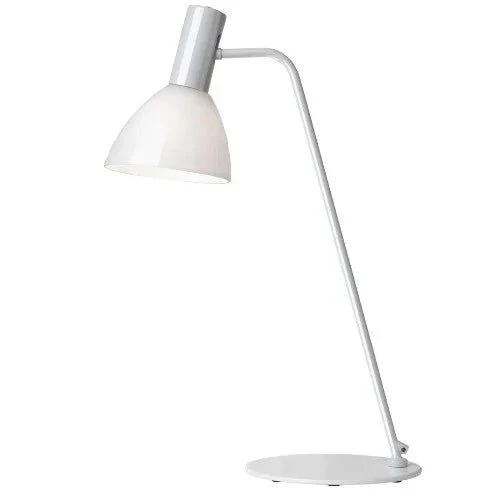 Design Schreibtischleuchte Blanco – dimmbar, weißes mundgeblasenes Glas