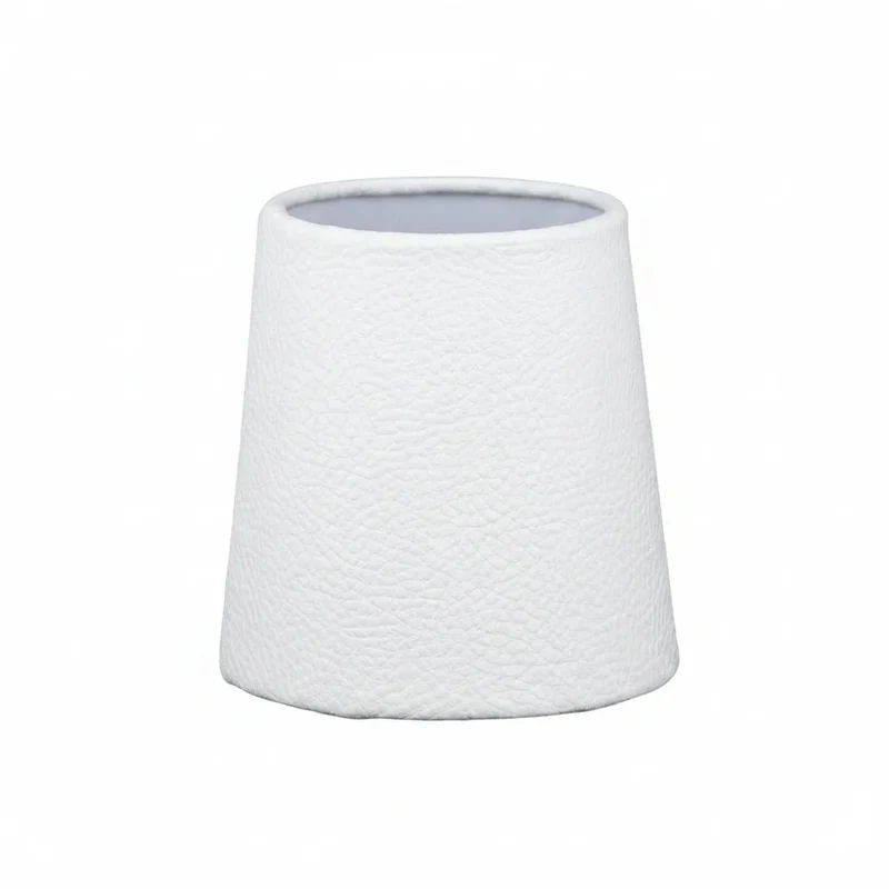 Kunstleder Lampenschirm E14 für Tischleuchte, Weiß Rund Ø˜14 – weiss-creme | Sompex