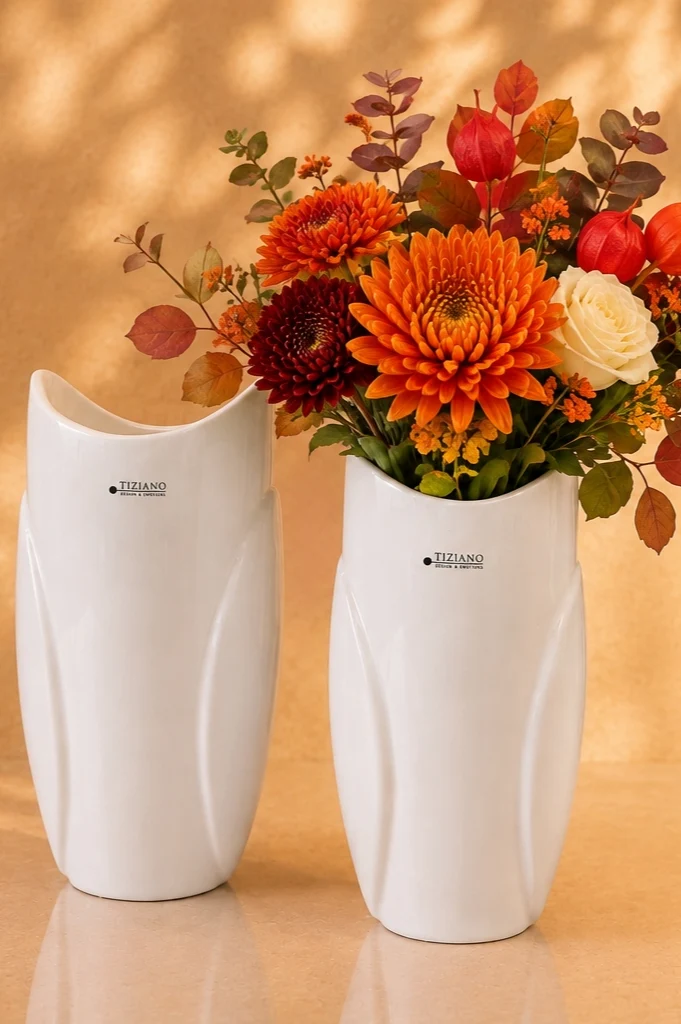 Vase Florata creme-weiß