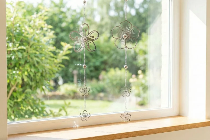Deko Hänger Blume eckig edelstahl