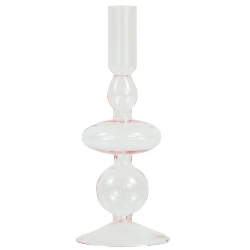 Gracie Glas-Kerzenhalter rosa 18 cm