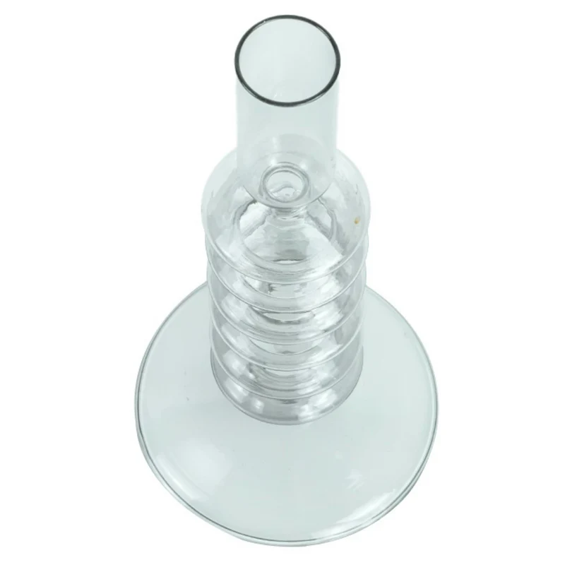 Chili Kerzenhalter Glas grau 21 cm