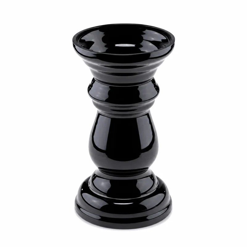 Blumenvase Schwarz & Kerzenhalter für Stumpenkerzen – Wendevase aus Glas – 2-in-1 Design