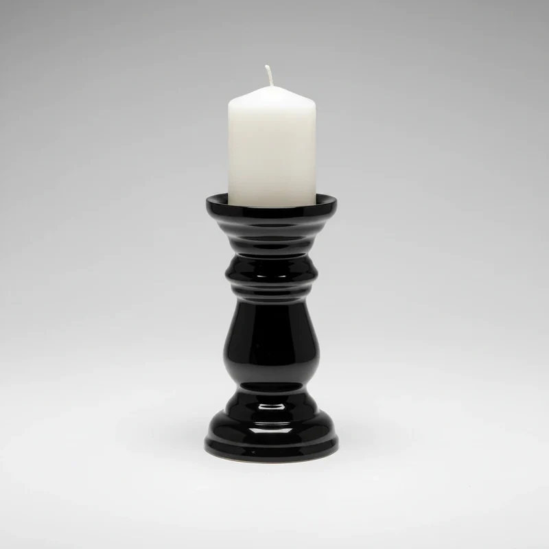 Blumenvase Schwarz & Kerzenhalter für Stumpenkerzen – Wendevase aus Glas – 2-in-1 Design