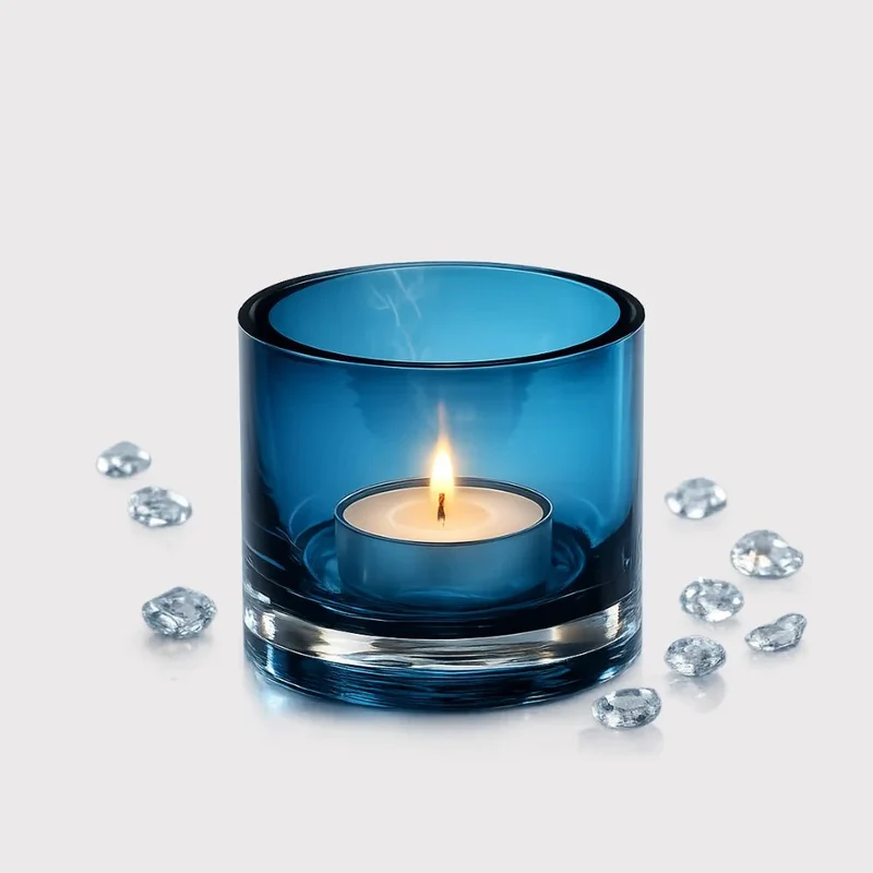 SPARK Dekoglas Teelichthalter aus Glas Dunkelblau – SOMPEX