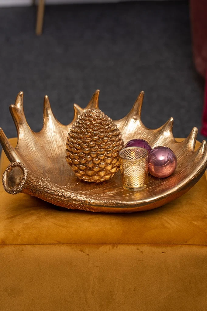 Platte Hirschgeweih Phoenix gold